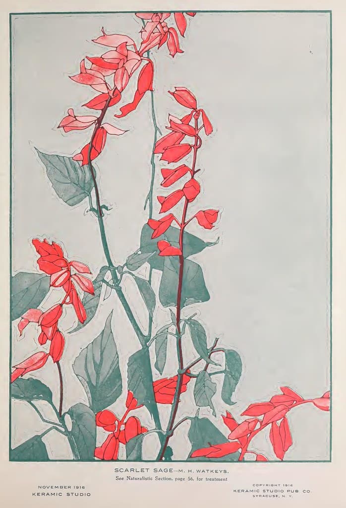 1916 Scarlet Sage Keramic Studio