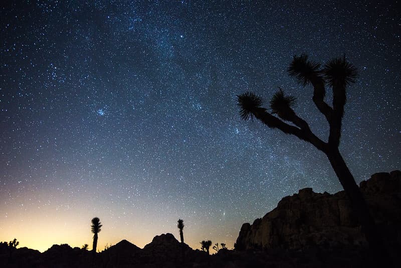 Night sky with light pollution from Coachella Valley