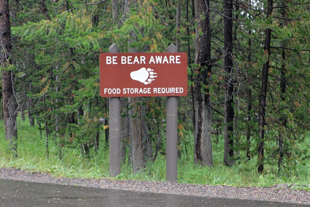 Bridge Bay Campground food storage reminder