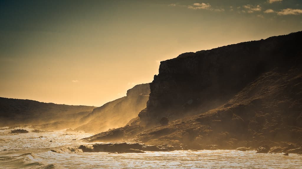 Ocean Cliff at Sunset