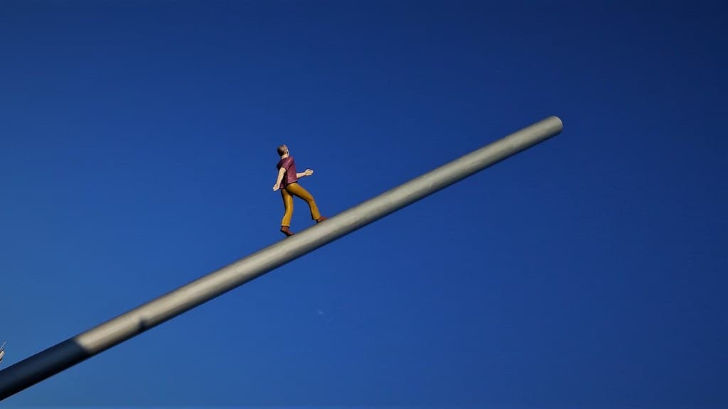 Man walking to the sky