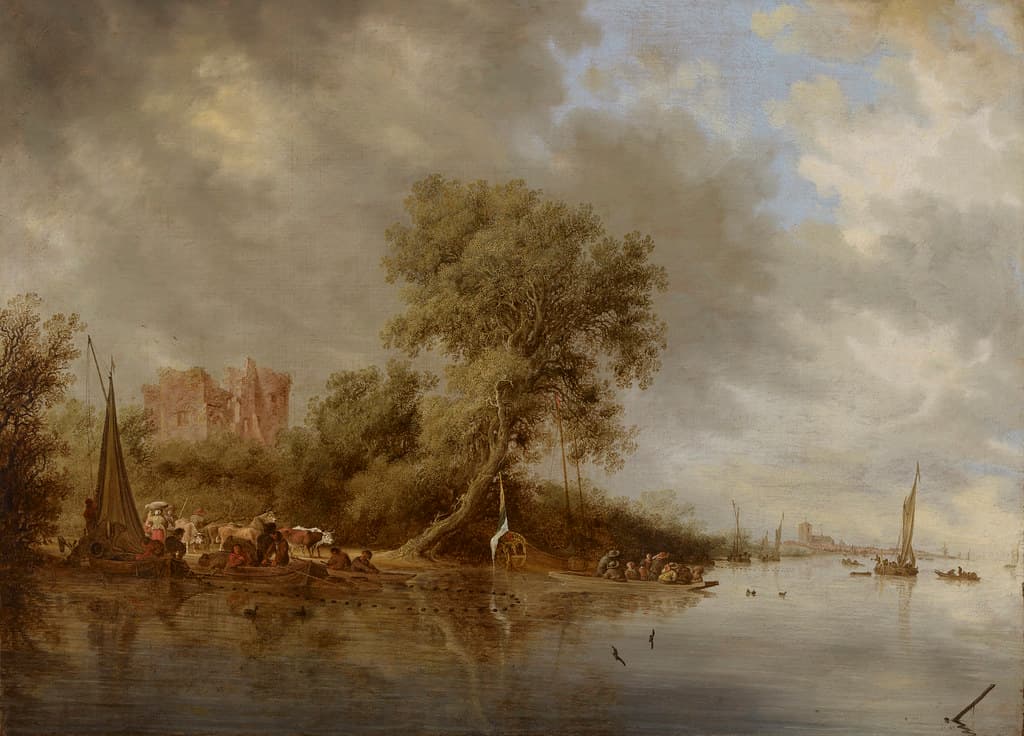 Landscape, people, river