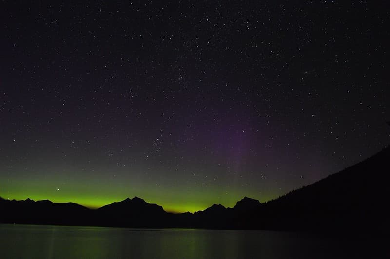 Northern Lights over Lake McDonald