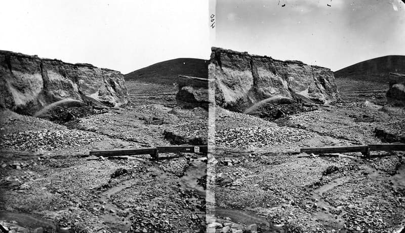 Hydraulic mining near Virginia City. Madison County, Montana. 1871.