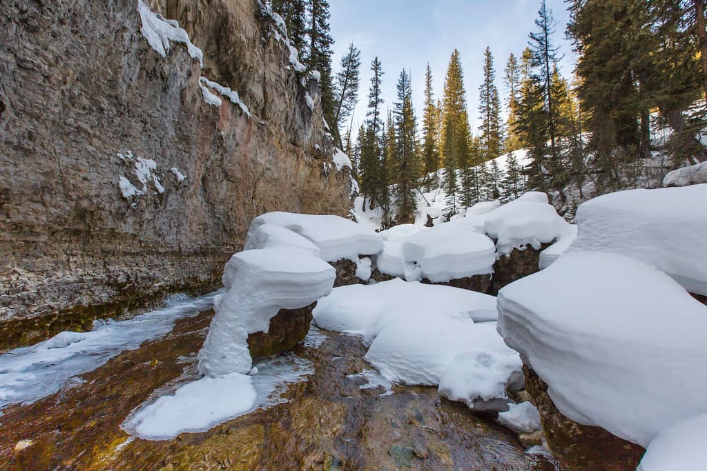 Snow pillows in Pebble Creek