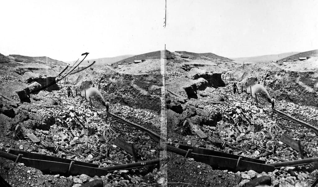 Hydraulic mining near Virginia City. Madison County, Montana. 1871