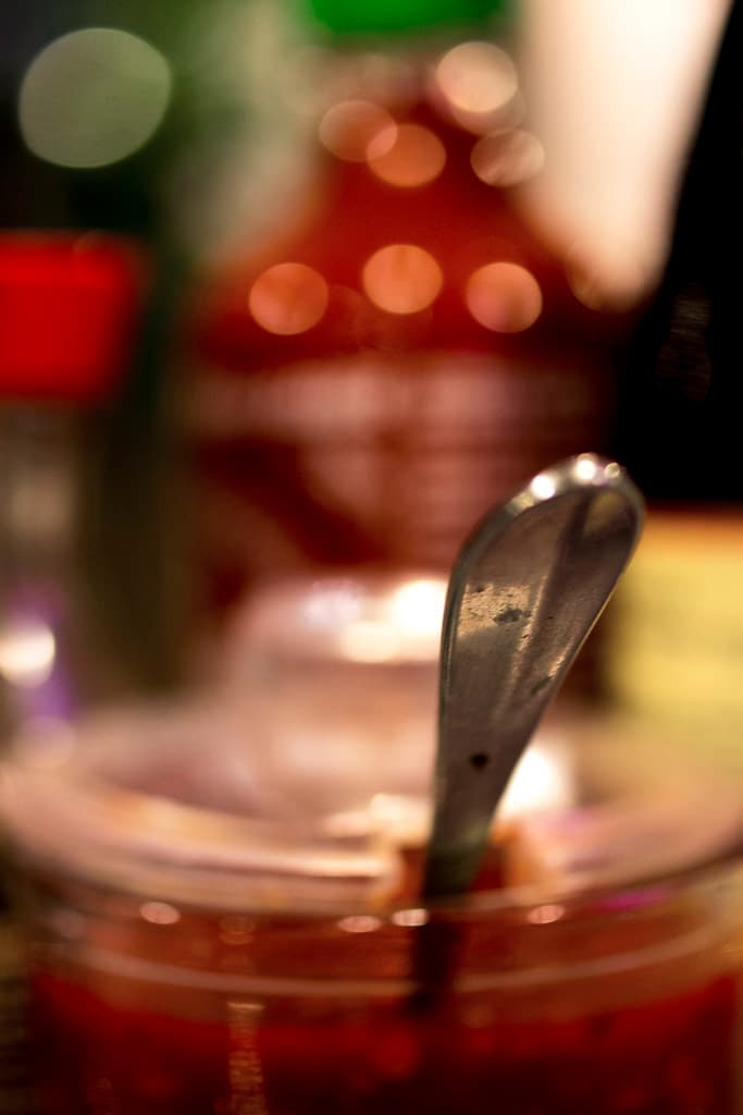 Depth of field siracha sauce