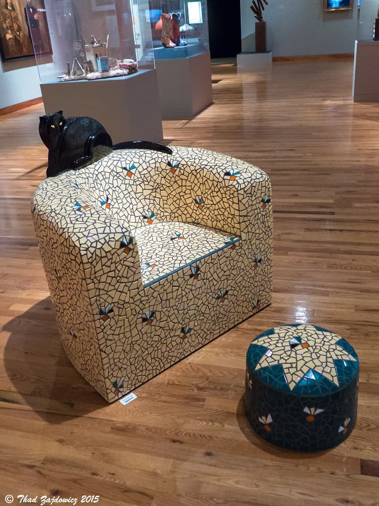 Patio Chair with Black Cat