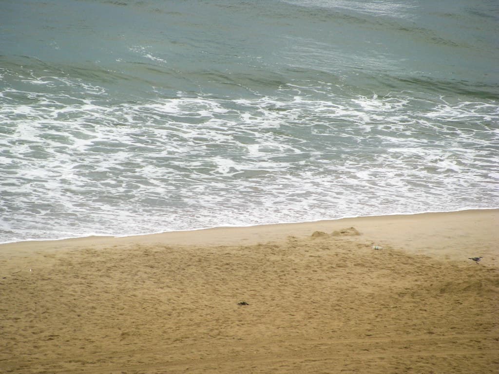 Seashore with Sand and Ocean Water