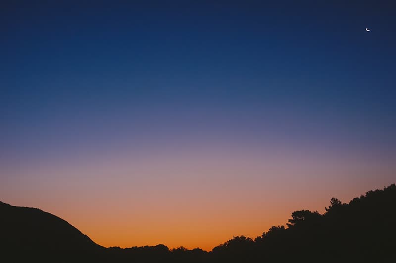 Sky Before Sunrise with Moon