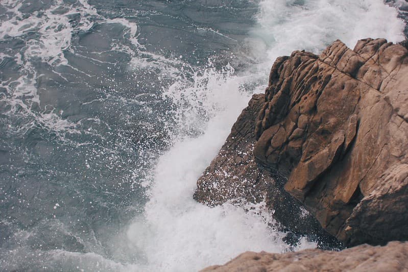 Ocean Waves Hitting an Outcrop