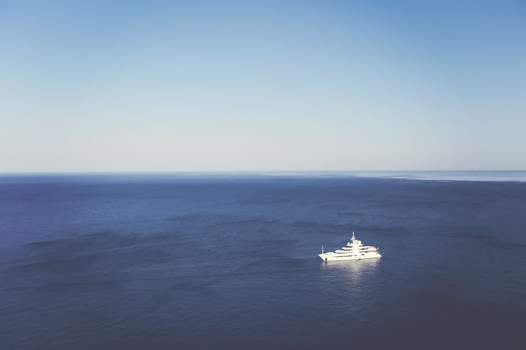Cruise Ship in Open Ocean Water