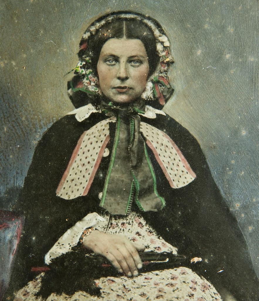 Ambrotype, cased, coloured