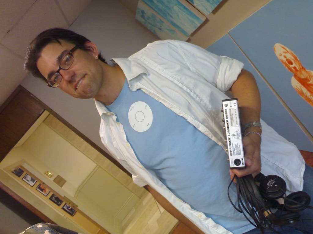 Derek with recording gear!