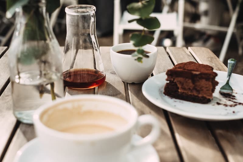 Coffee and chocolate cake