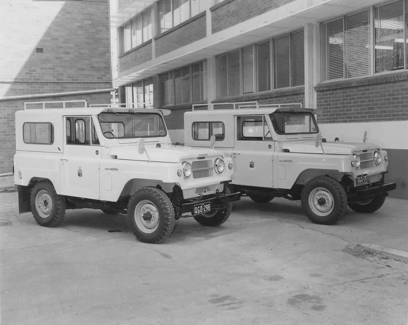 Survey Office Nissan vehicles for field work, Brisbane, November 1972