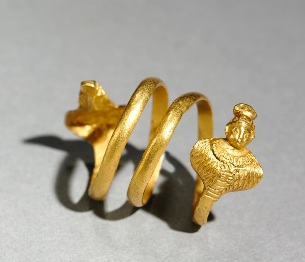 Spiral Ring with Isis and Serapis