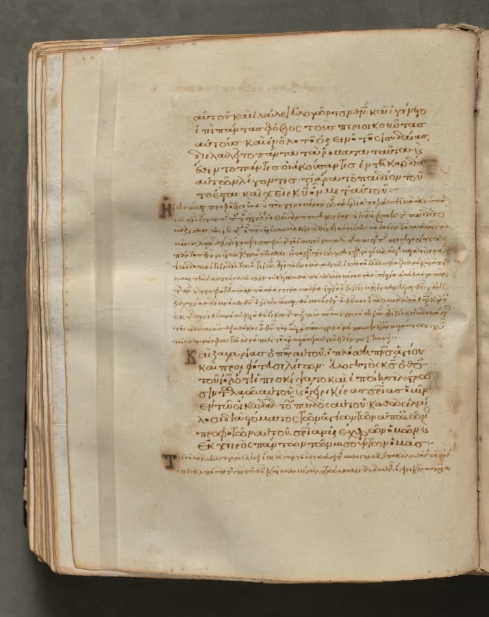 Text, folio 206 (verso), from a Gospel Book with Commentaries