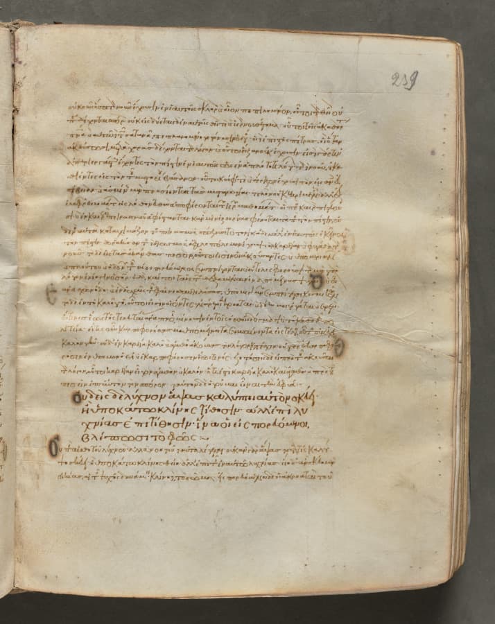 Text, folio 239 (recto), from a Gospel Book with Commentaries