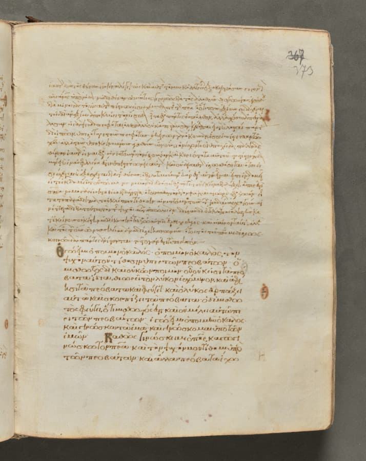 Text, folio 373 (recto), from a Gospel Book with Commentaries