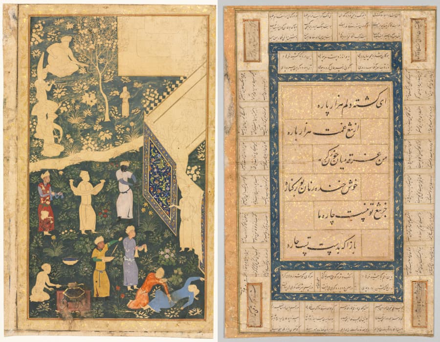 Manuscript, opaque, watercolor