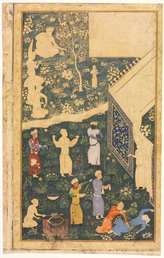 Manuscript, opaque, watercolor
