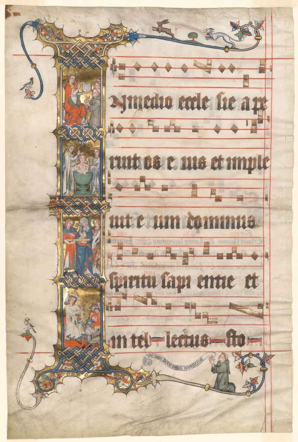 Manuscript, ink, tempera