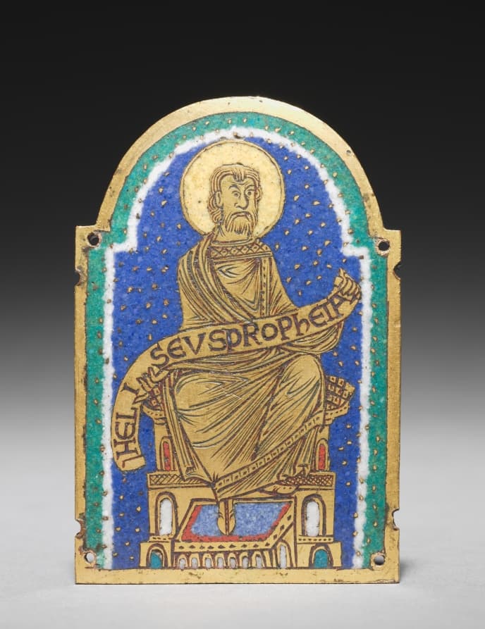 Plaque with Seated Prophet from a Reliquary Shrine: Heliseus (Elisha)