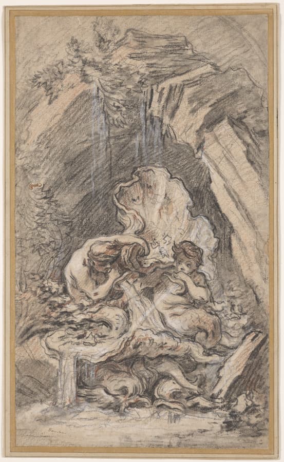 Fountain with Two Tritons Blowing Conch Shells