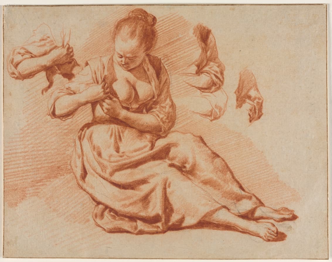 Seated Woman Searching for Fleas