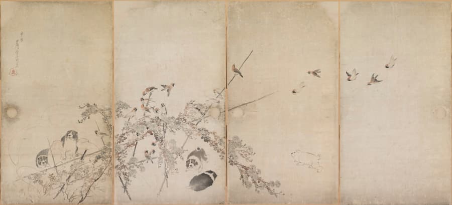 Puppies, Sparrows, and Chrysanthemums