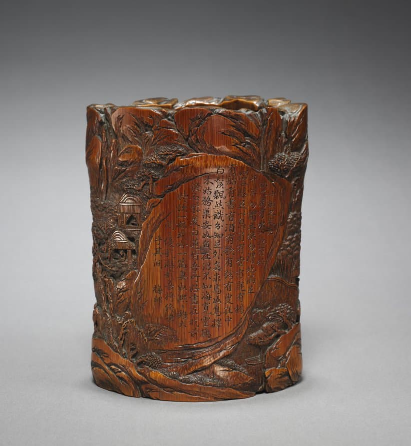 Wood, carved, bamboo