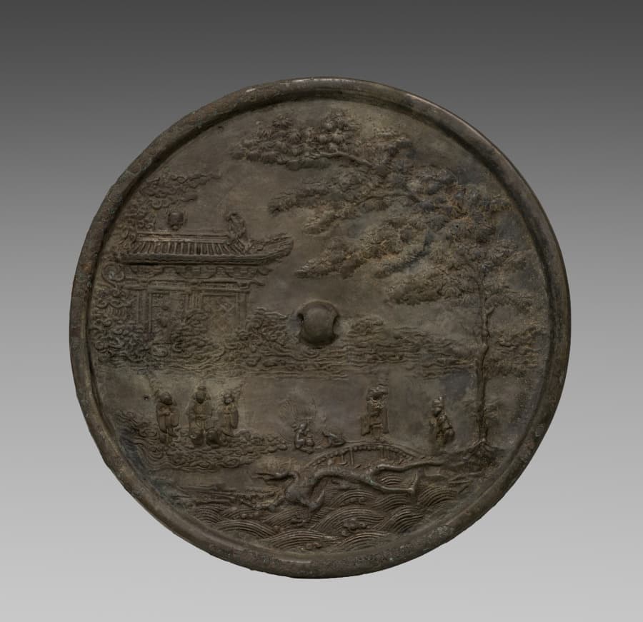 Octafoil Mirror with Lunar Palace
