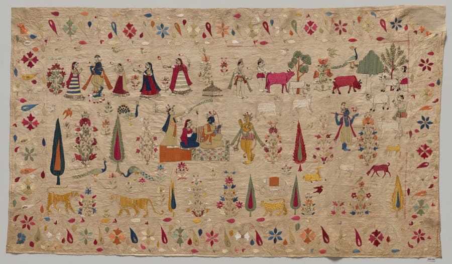 Rumal with Rama and Krishna scenes