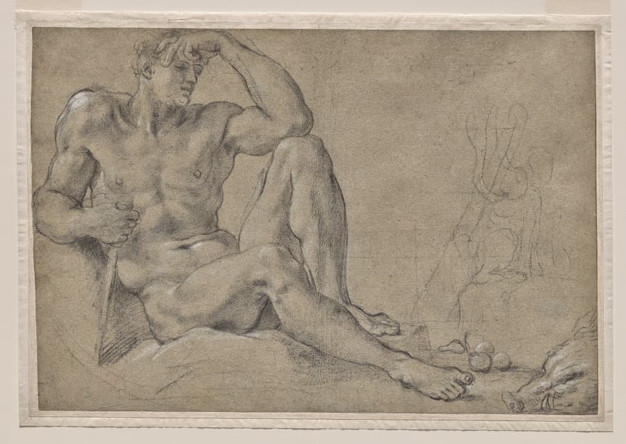 Hercules Resting (recto); Footed Vessel with Handle (verso)