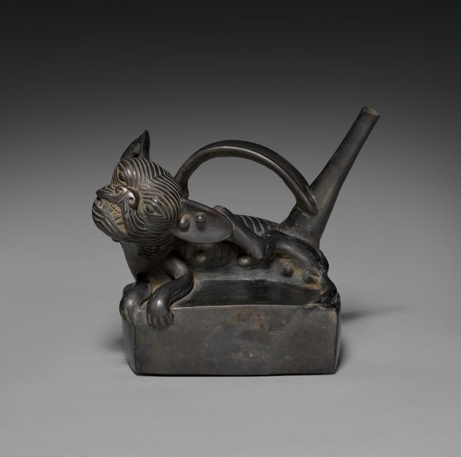 Vessel with Reclining Dog