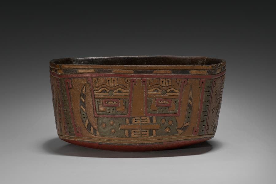 Square Bowl with Pampas Cats