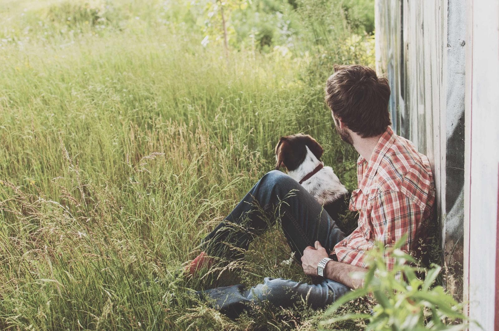 Sitting in the grass