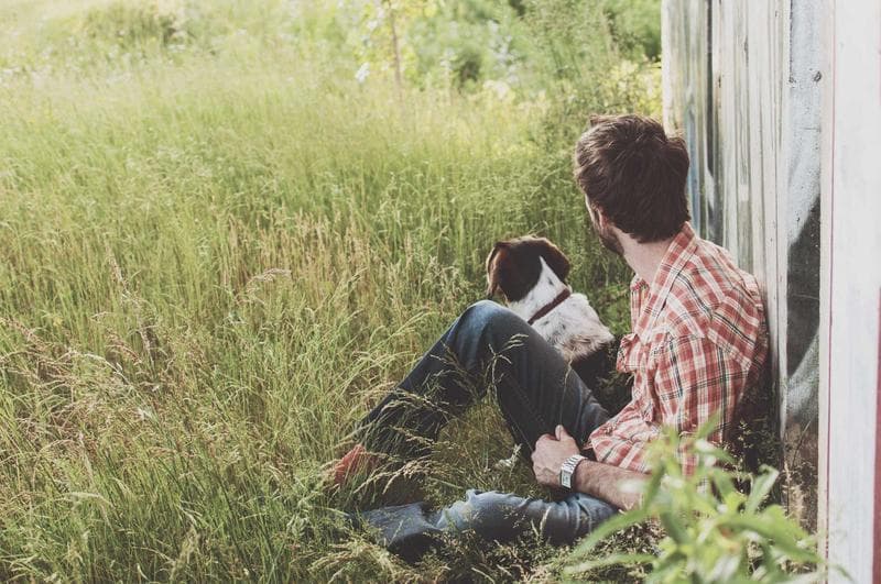 Sitting in the grass