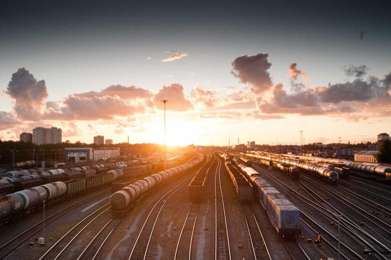 Rails at sunset