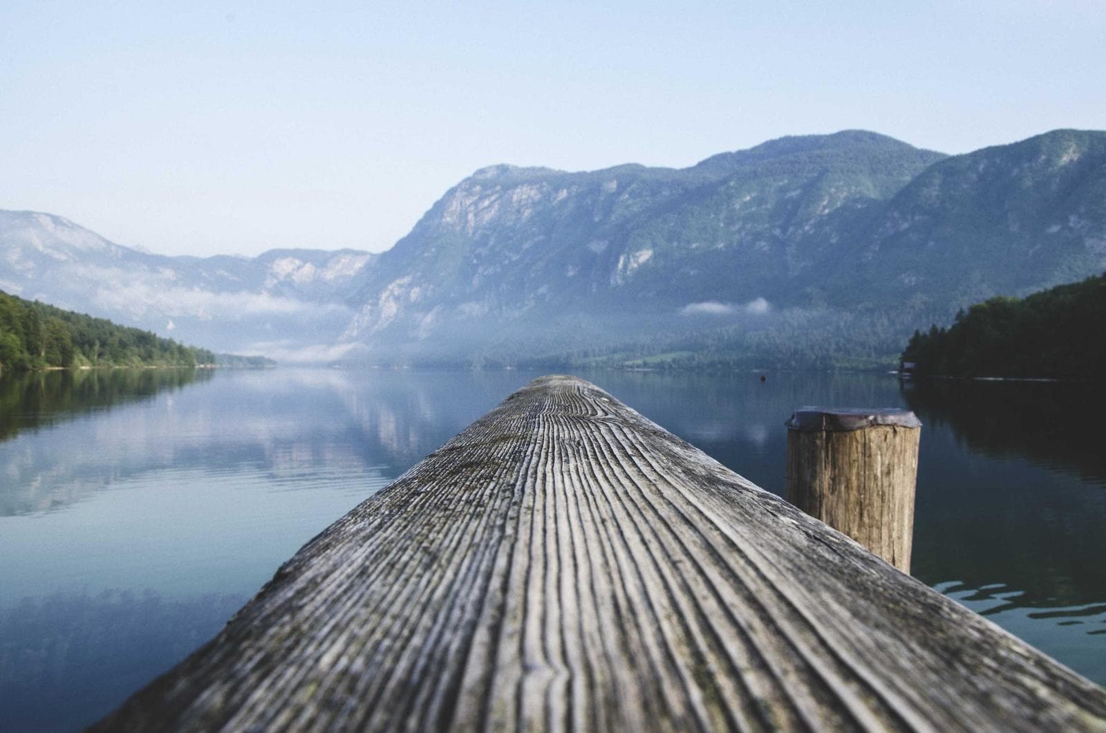 Dock and mountain