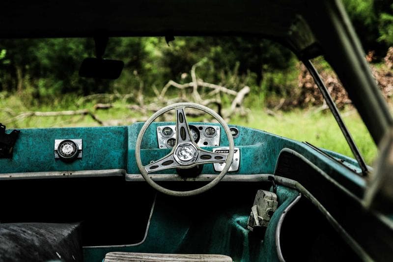 Old steering wheel