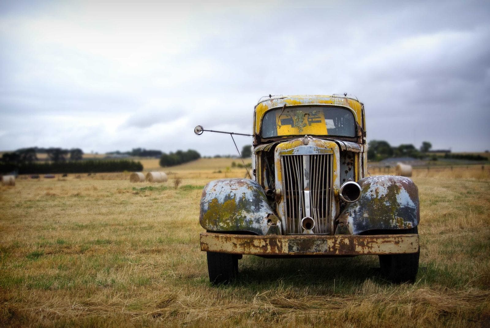 Truck in a field
