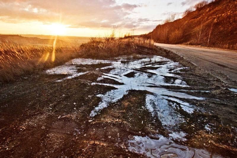 Ice on the shore