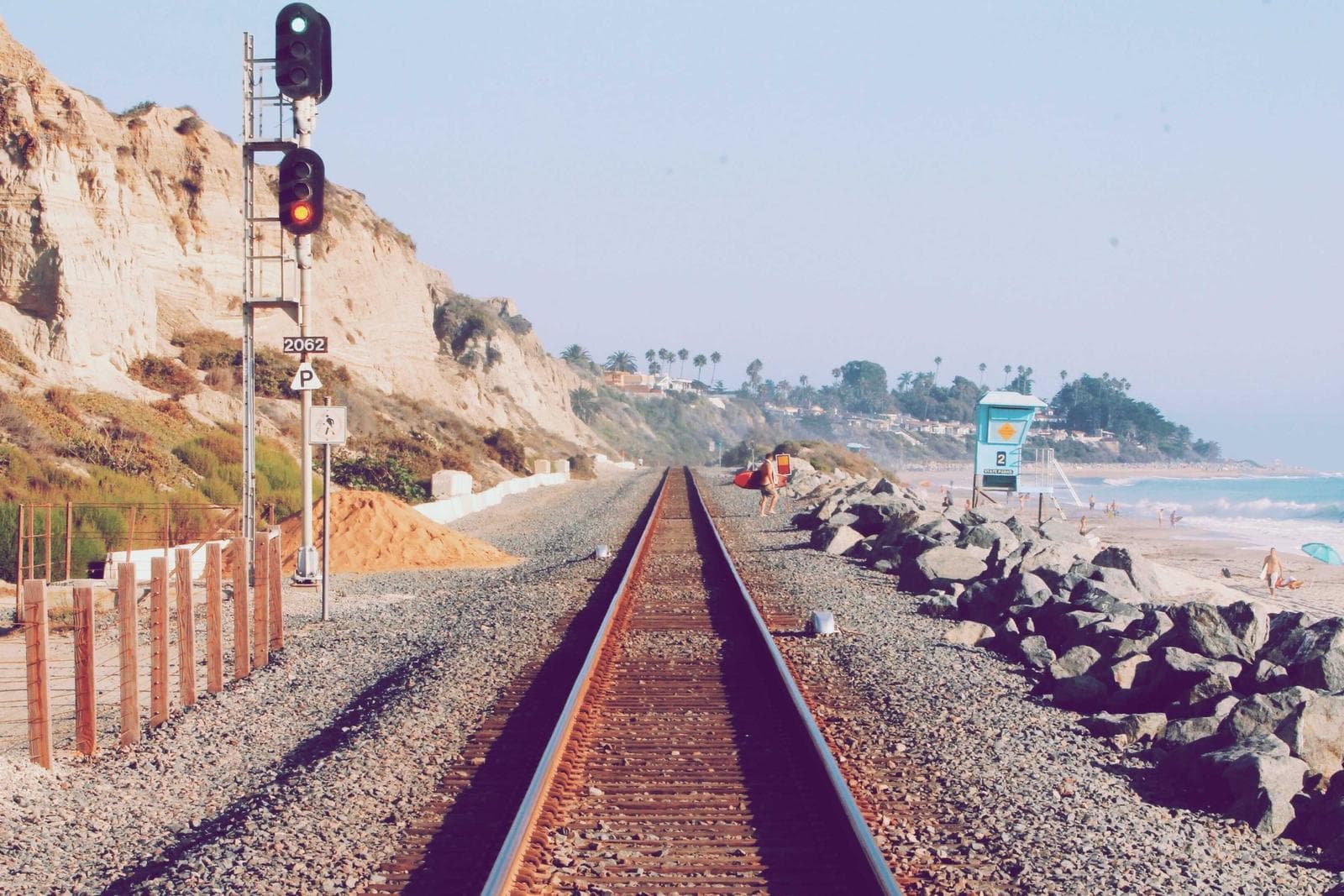Track along the coast