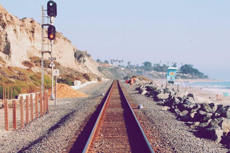 Track along the coast