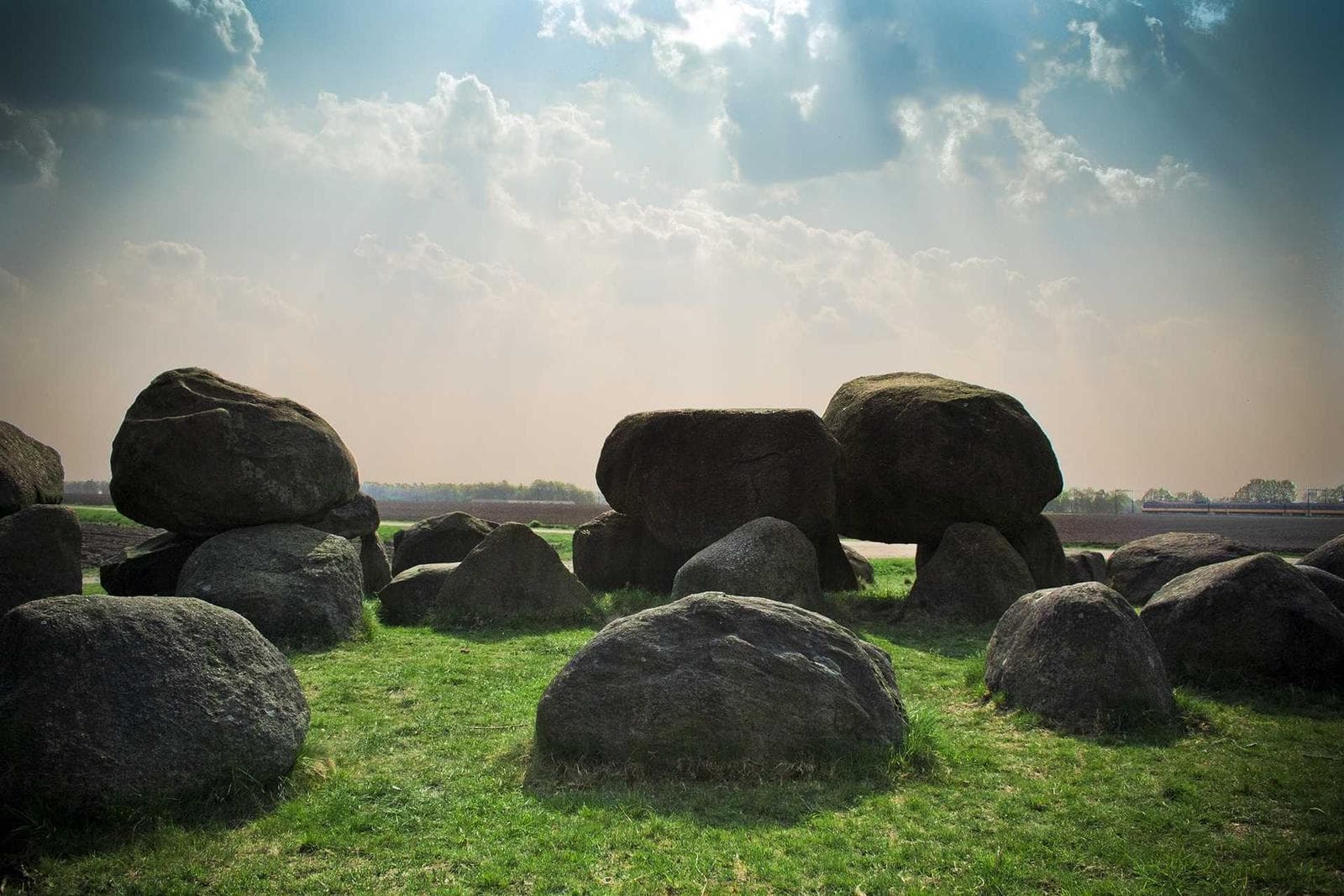 Stones in the grass