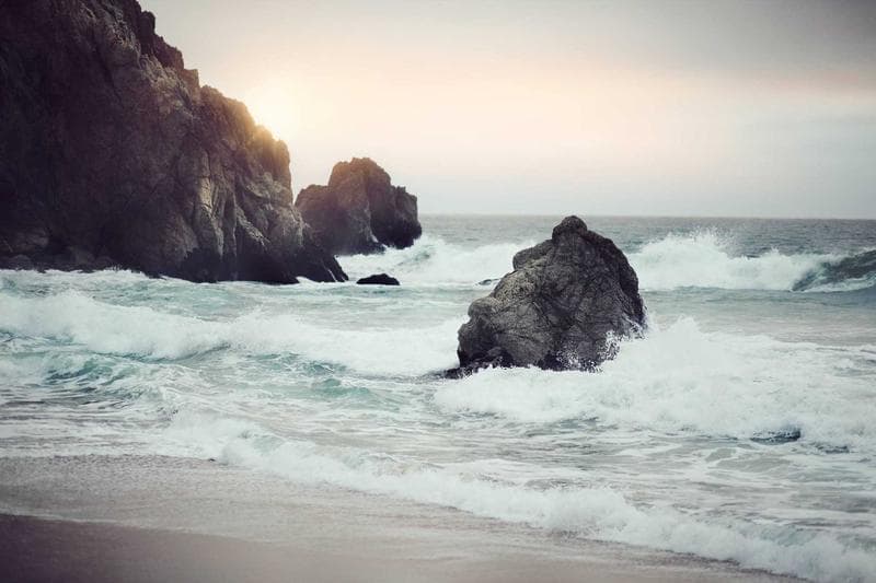 Rocks and surf