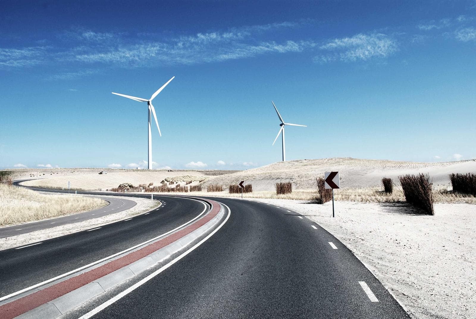 Turbines along the road
