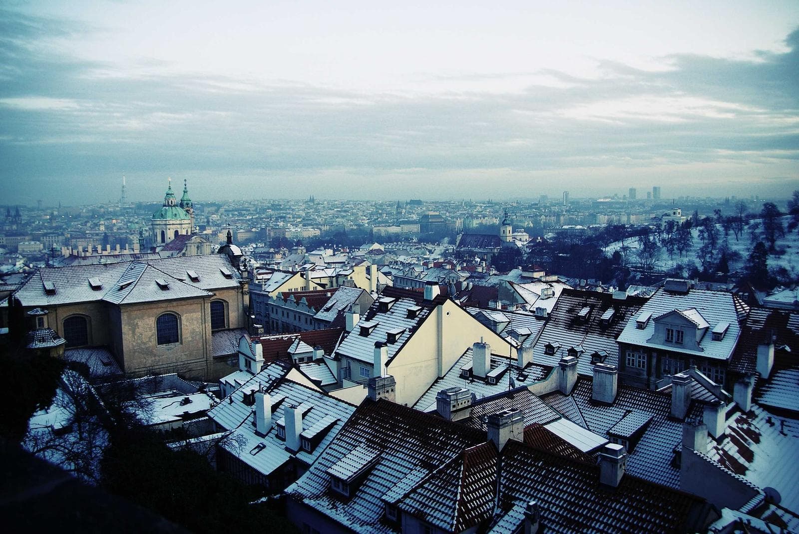 Snow on the roofs